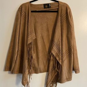 Suede jacket with fringe